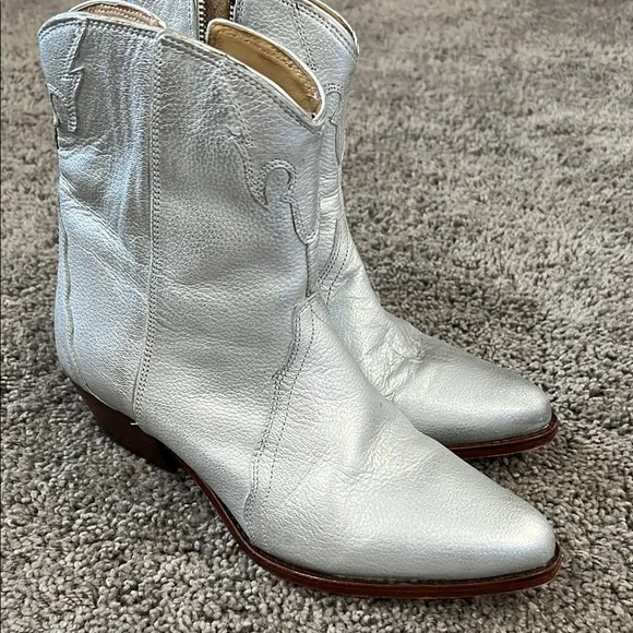 Free People Women's Silver Ankle Boots - Picture 1 of 10